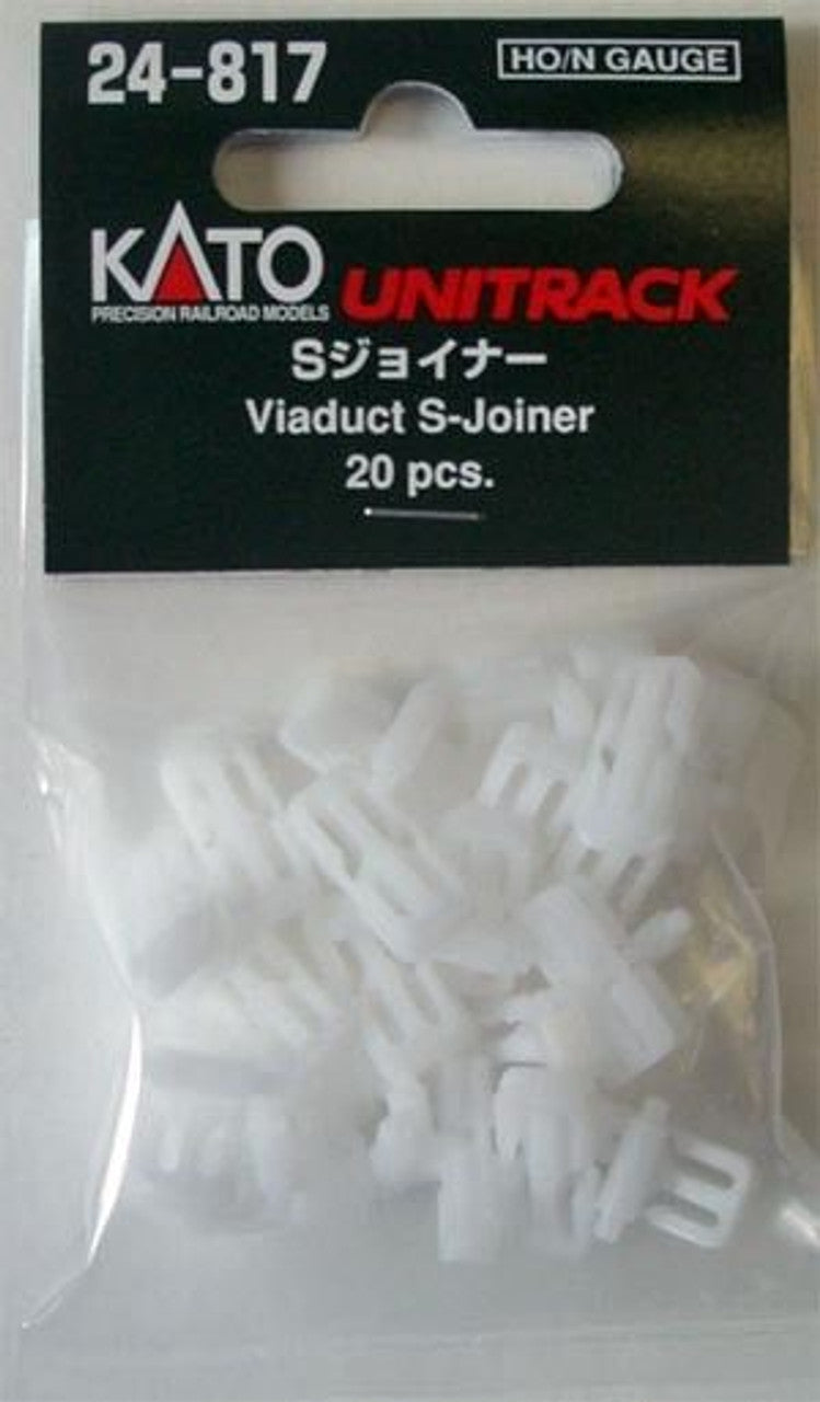 Kato 24-817 Viadukt-S-Verbinder – 20er Pack (Spur N/H0) Viaduct S-Joiner