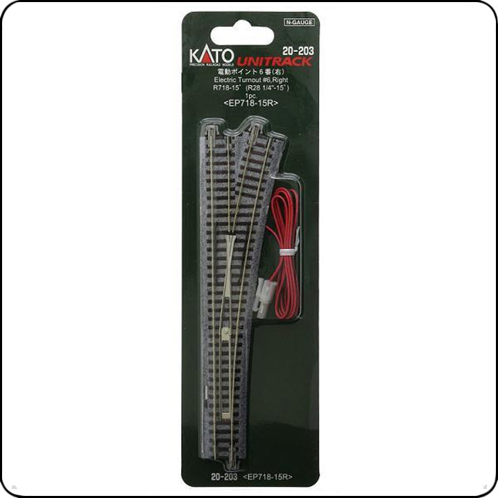 Kato 20-203 #6 Right Turnout 718mm (28 1/4') EP718-15R (N scale)