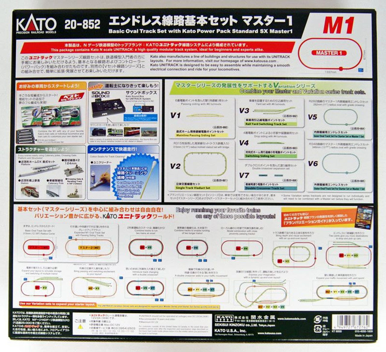 Kato 20-852 UNITRACK Master Set M1 Basic Oval Track Set (N scale)