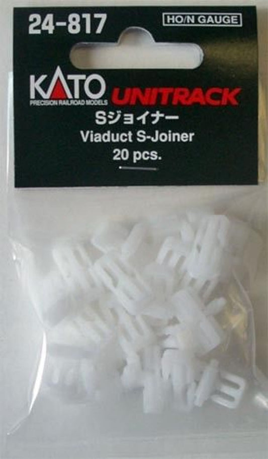 Kato 24-817 Viadukt-S-Verbinder – 20er Pack (Spur N/H0) Viaduct S-Joiner